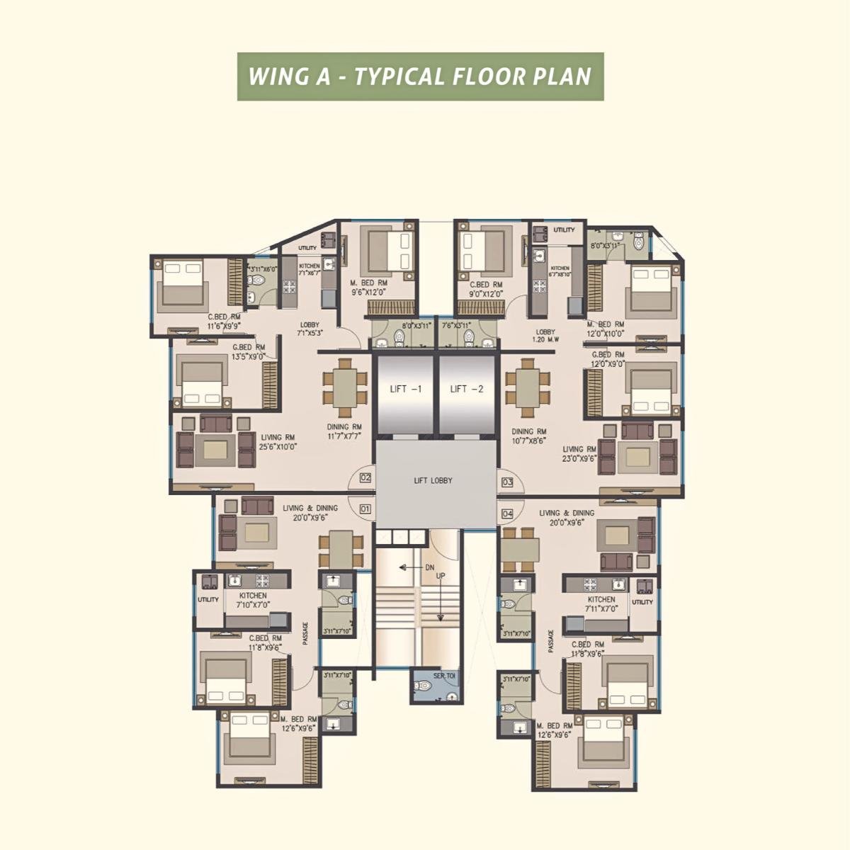 Pride-Panoroma-Typical-Floor-Plan-Wing-A