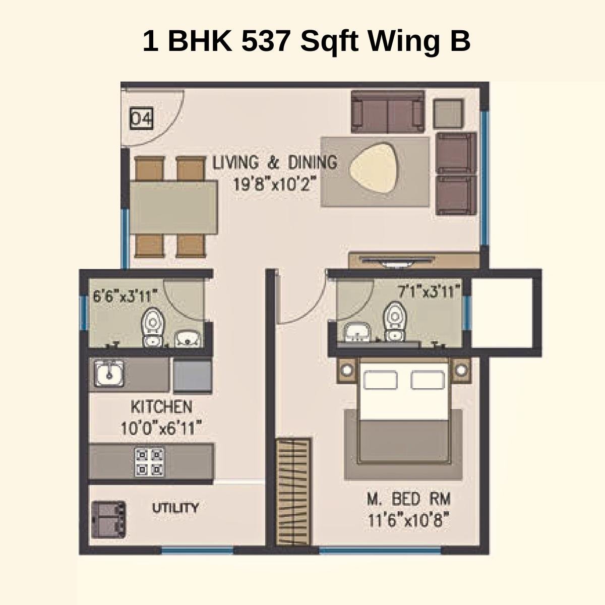 Pride-Panoroma-Typical-Floor-Plan-Wing-B-1-BHK-537-Sqft