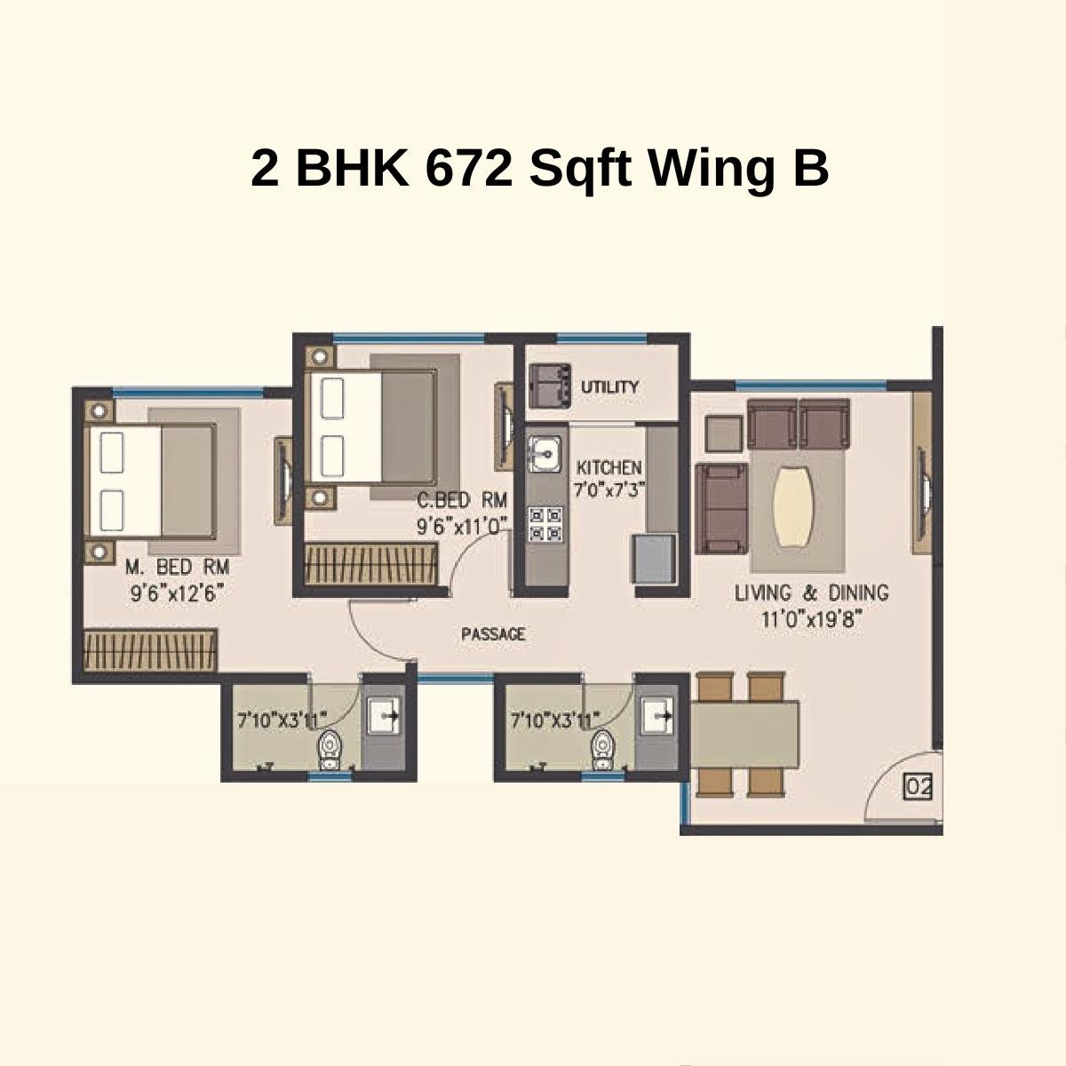 Pride-Panoroma-Typical-Floor-Plan-Wing-B-2-BHK-672-Sqft