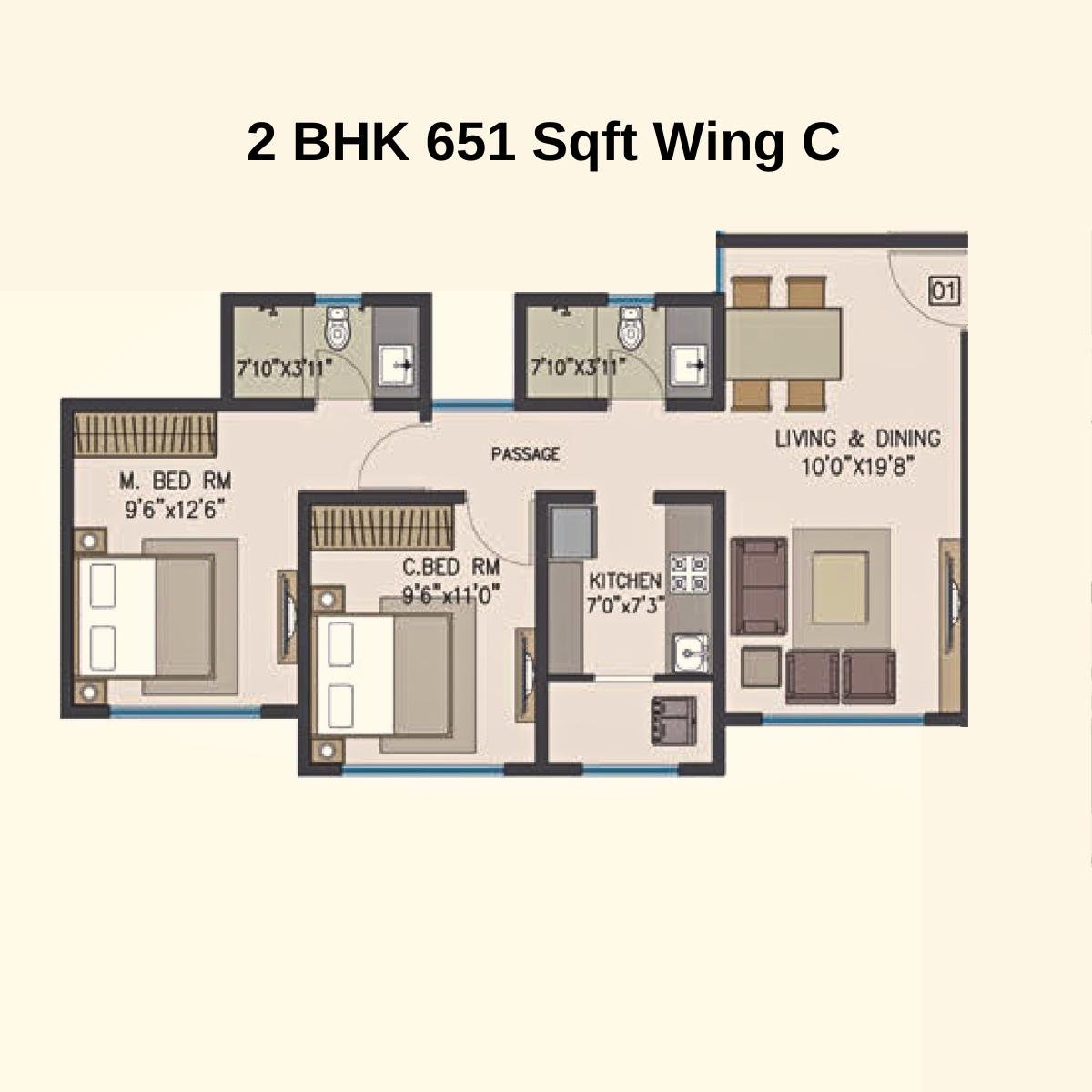 Pride-Panoroma-Typical-Floor-Plan-Wing-C-2-BHK-651-Sqft